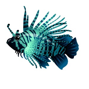 Aqua Coral Lionfish